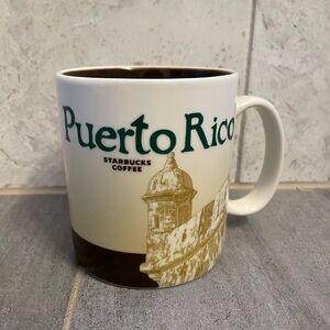 Starbucks Puerto Rico Ceramic Collectors Mug - White & Green